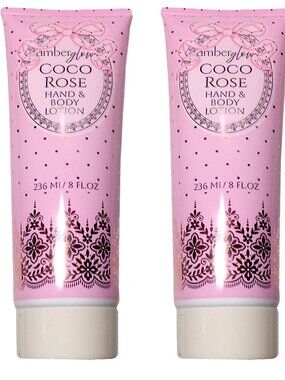 Amberglow Coco Rose Hand& Body Lotion 8 FL oz (Set of 2)